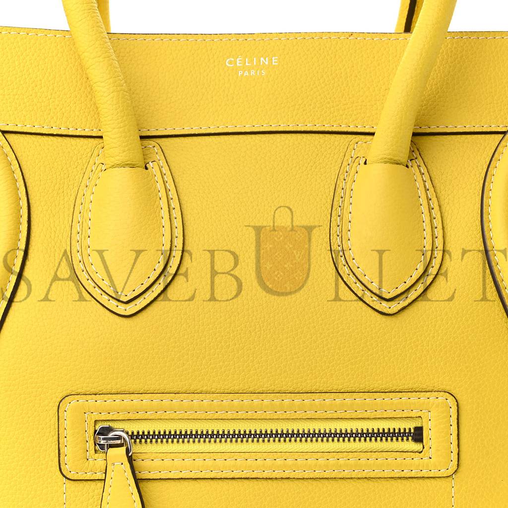 ce**e drummed calfskin mini lU*gage citron (30*29*17cm)