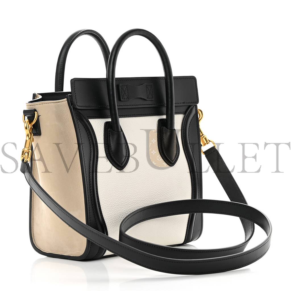ce**e baby grained calfskin nubuck nano tri-color lU*gage white light taupe (21*20*10cm)