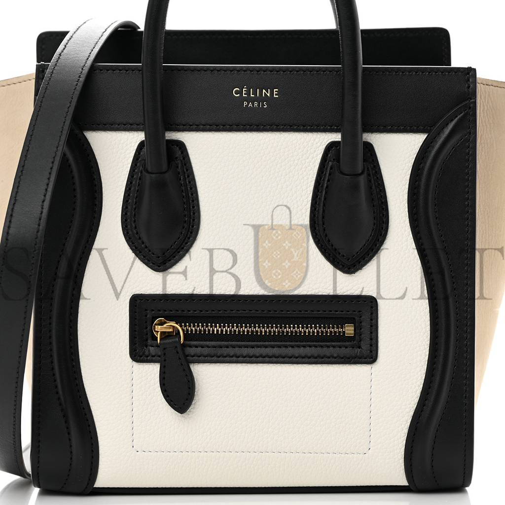 ce**e baby grained calfskin nubuck nano tri-color lU*gage white light taupe (21*20*10cm)