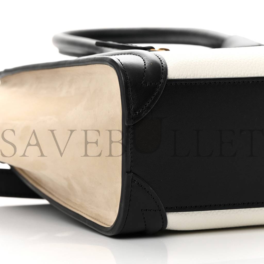 ce**e baby grained calfskin nubuck nano tri-color lU*gage white light taupe (21*20*10cm)