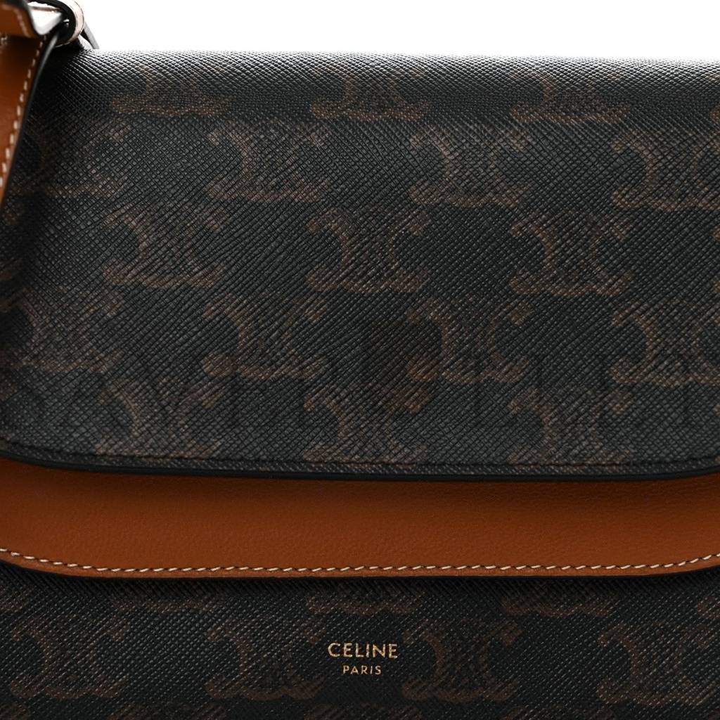 Ce**e triomphe canvas lambskin wallet on strap tan (20*13*6cm)