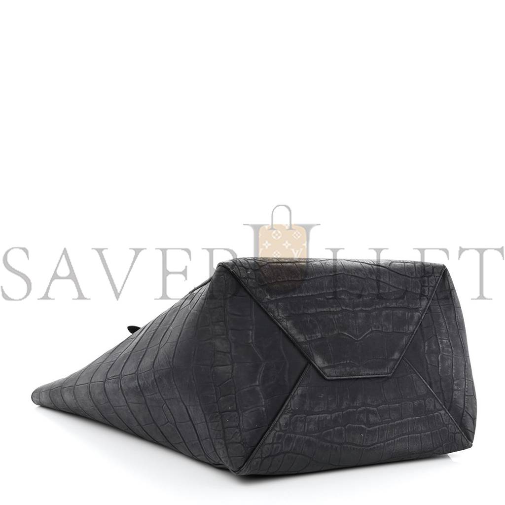 ce**e nubuck crocodile embossed medium belt cabas phanT0m navy blue (34*28*20cm)
