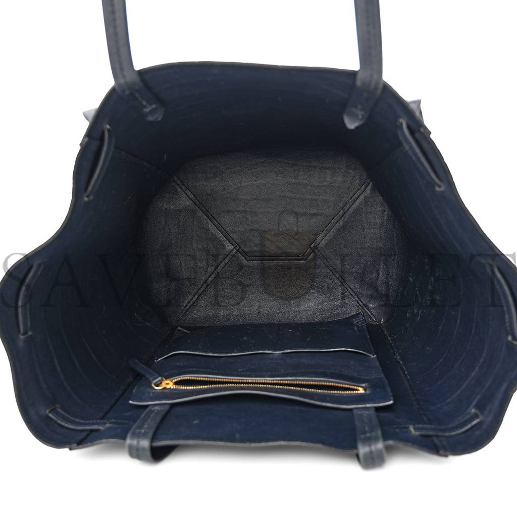 ce**e nubuck crocodile embossed medium belt cabas phanT0m navy blue (34*28*20cm)