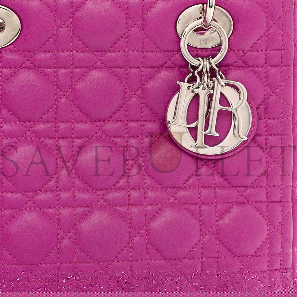 D*or lambskin cannage medium lady D*or pink (23*20*12.1cm)