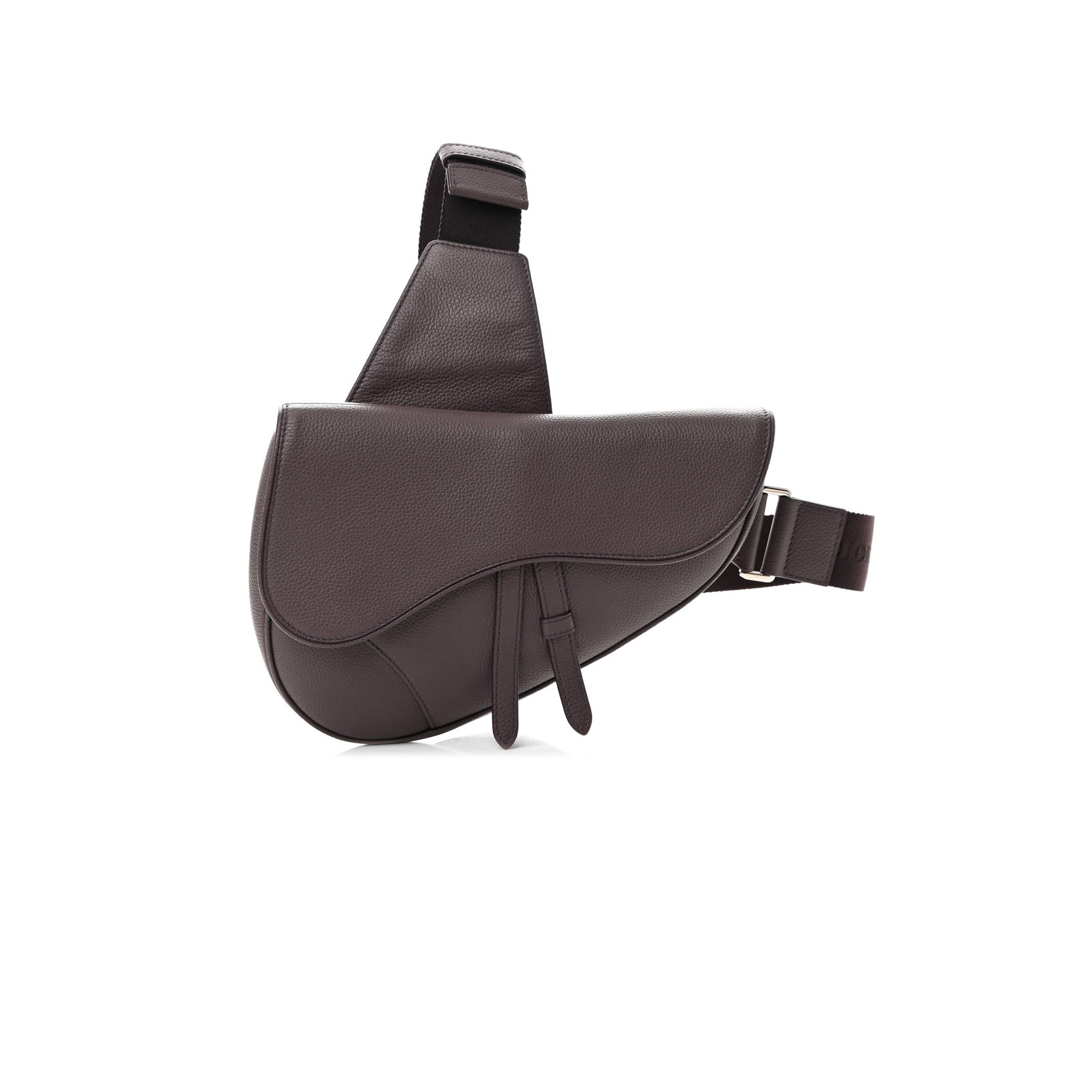 d*or grained calfskin kim jones saddle bag aM*ranth (27*22*3.8cm)