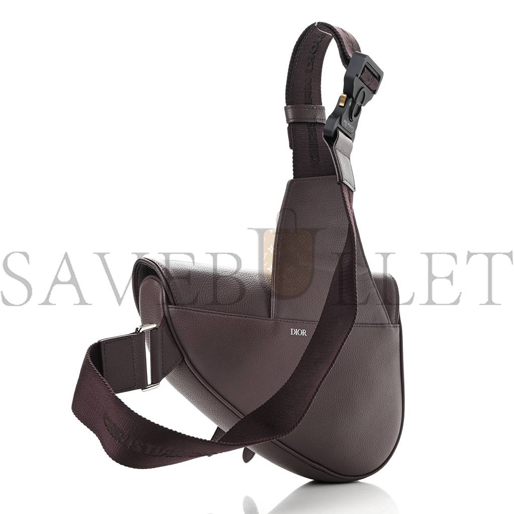 d*or grained calfskin kim jones saddle bag aM*ranth (27*22*3.8cm)