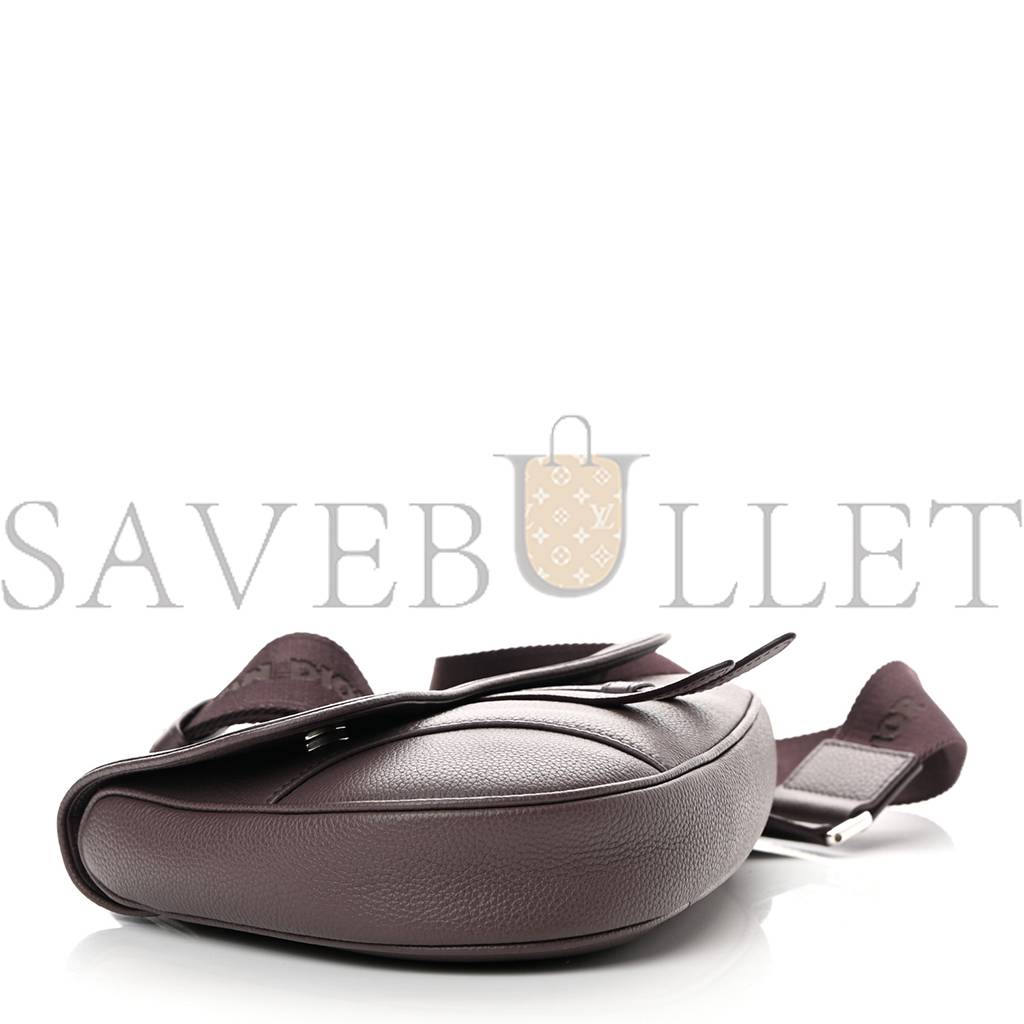 d*or grained calfskin kim jones saddle bag aM*ranth (27*22*3.8cm)