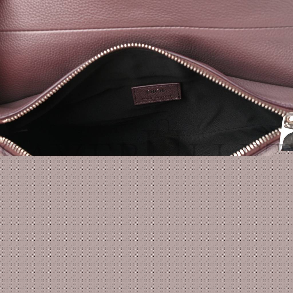 d*or grained calfskin kim jones saddle bag aM*ranth (27*22*3.8cm)
