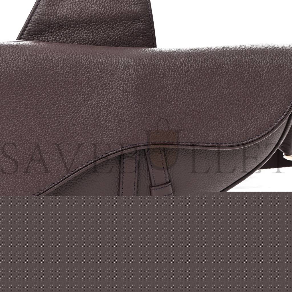 d*or grained calfskin kim jones saddle bag aM*ranth (27*22*3.8cm)