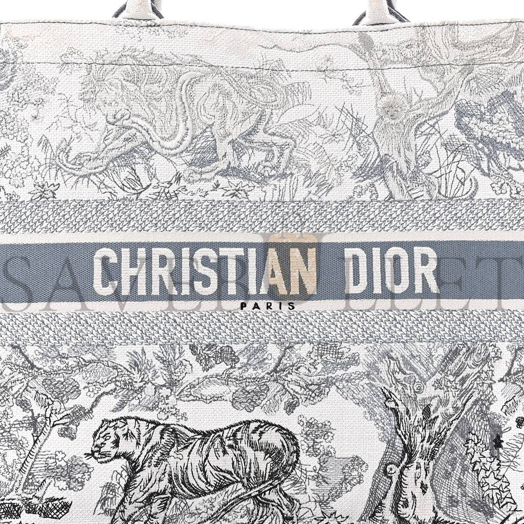 D*or gradient canvas embroidered large D*oriviera toile de jouy book tote blue (41*34*17.1cm)