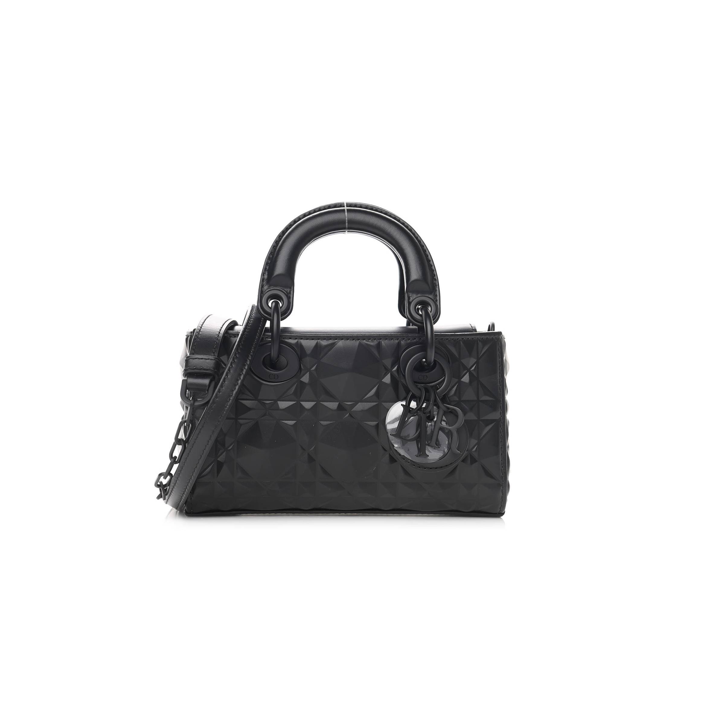 d*or calfskin cannage Di*m*nd micro lady d-joy black (17*10*8.9cm)