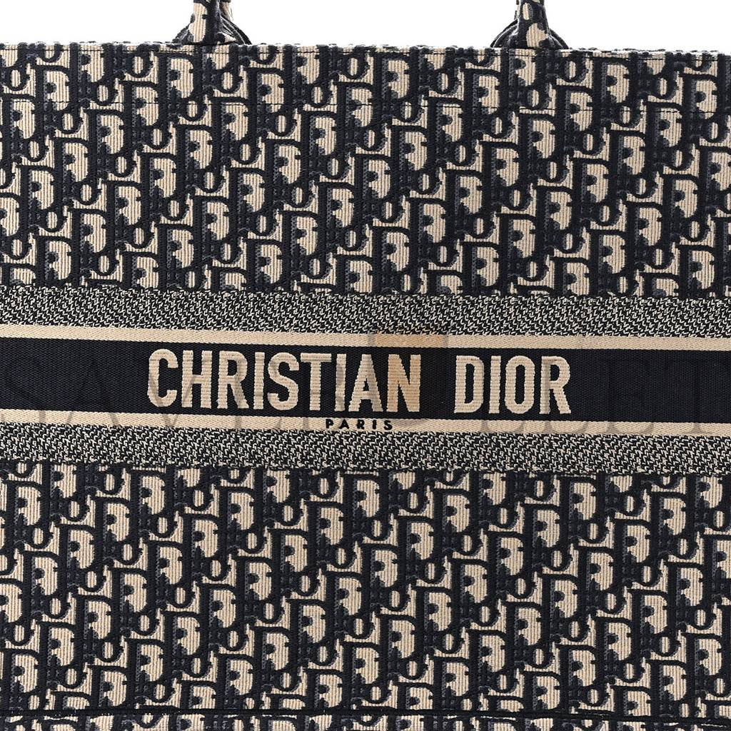 D*or oblique large book tote blue multicolor (42*35*17.8cm)