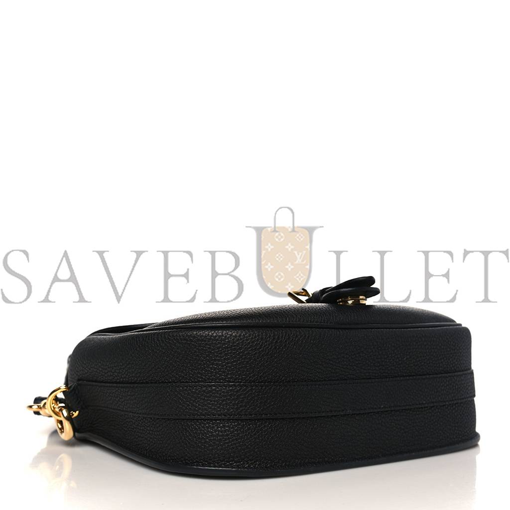 D*or grained calfskin large bobby flap black (26*20*8.9cm)