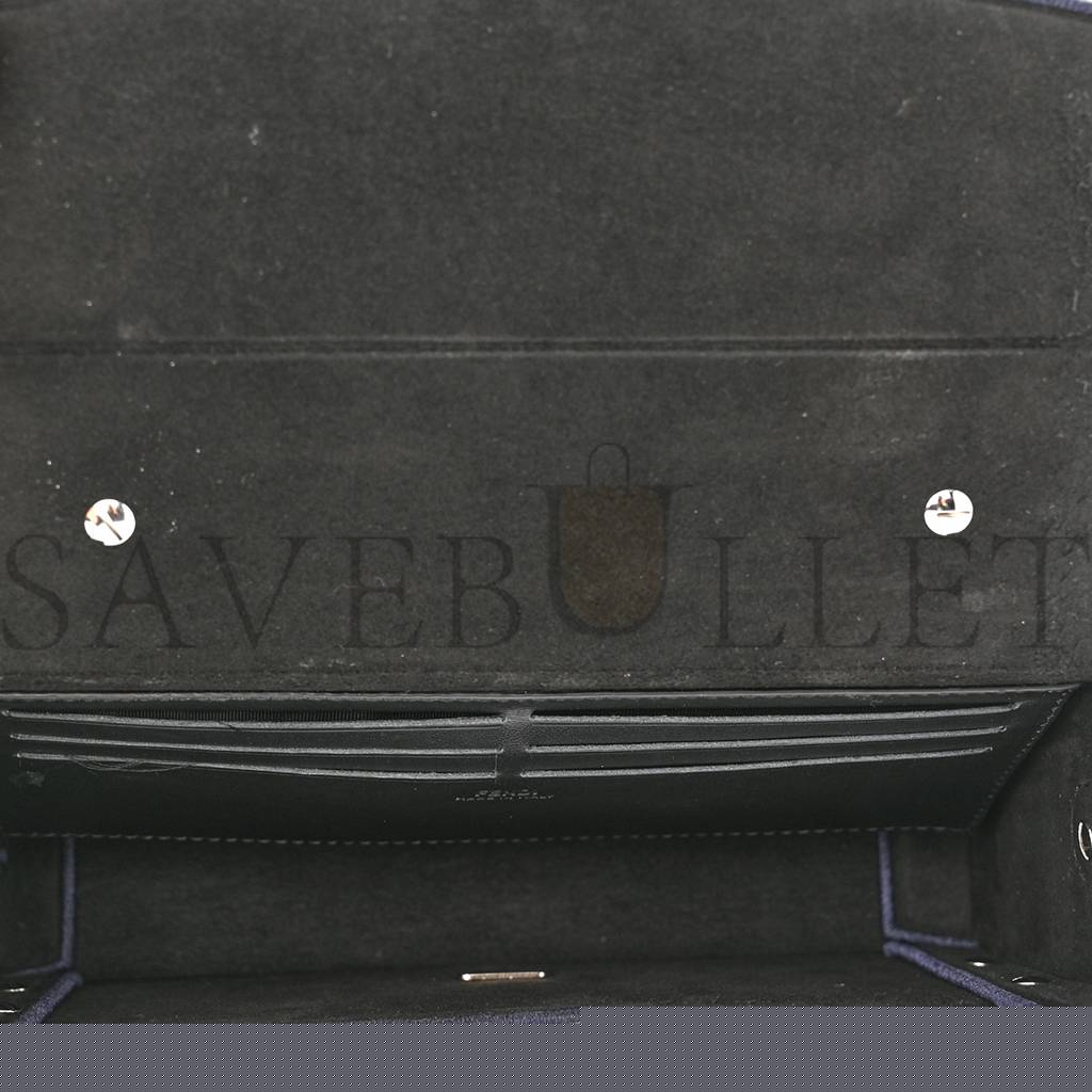 f**di fabric jacquard reactive jean De*1m vitello cover ff baguette soft trunk blue black (21*12*6cm)