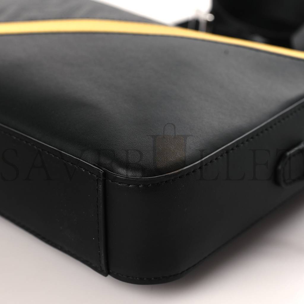F**di glazed fabric vitello liberty ff 1974 diagonal medium camera case black sunflower (23*15*4cm)