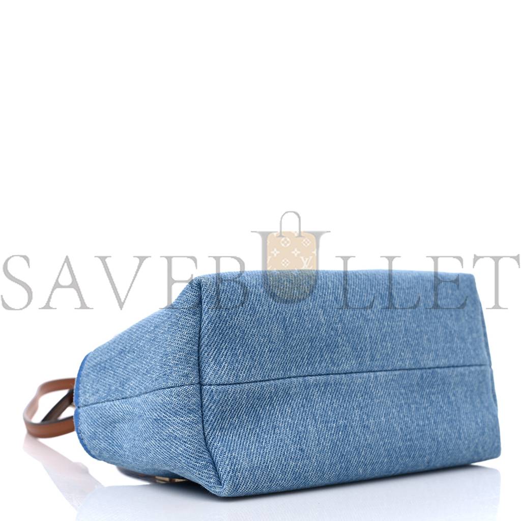 f**di De*1m vitello king plexiglass logo embroidered mini by the way top handle boston bag light blue (18*10*9cm)